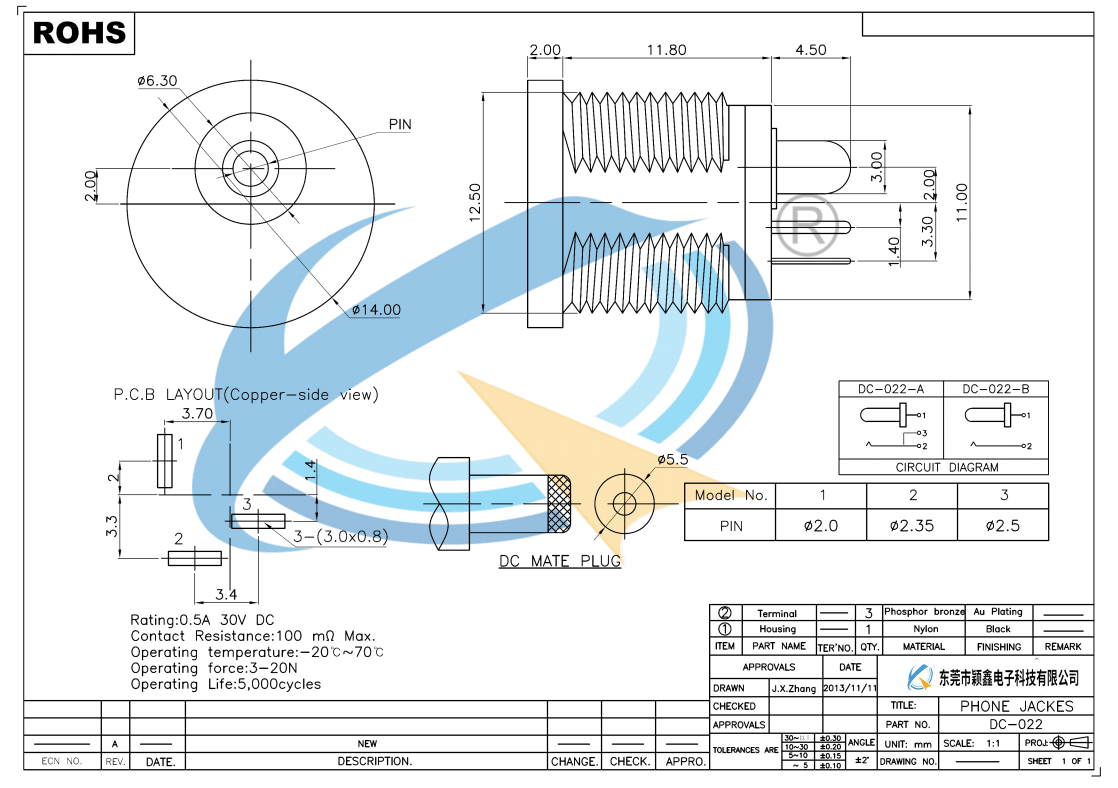 DC-022规格书