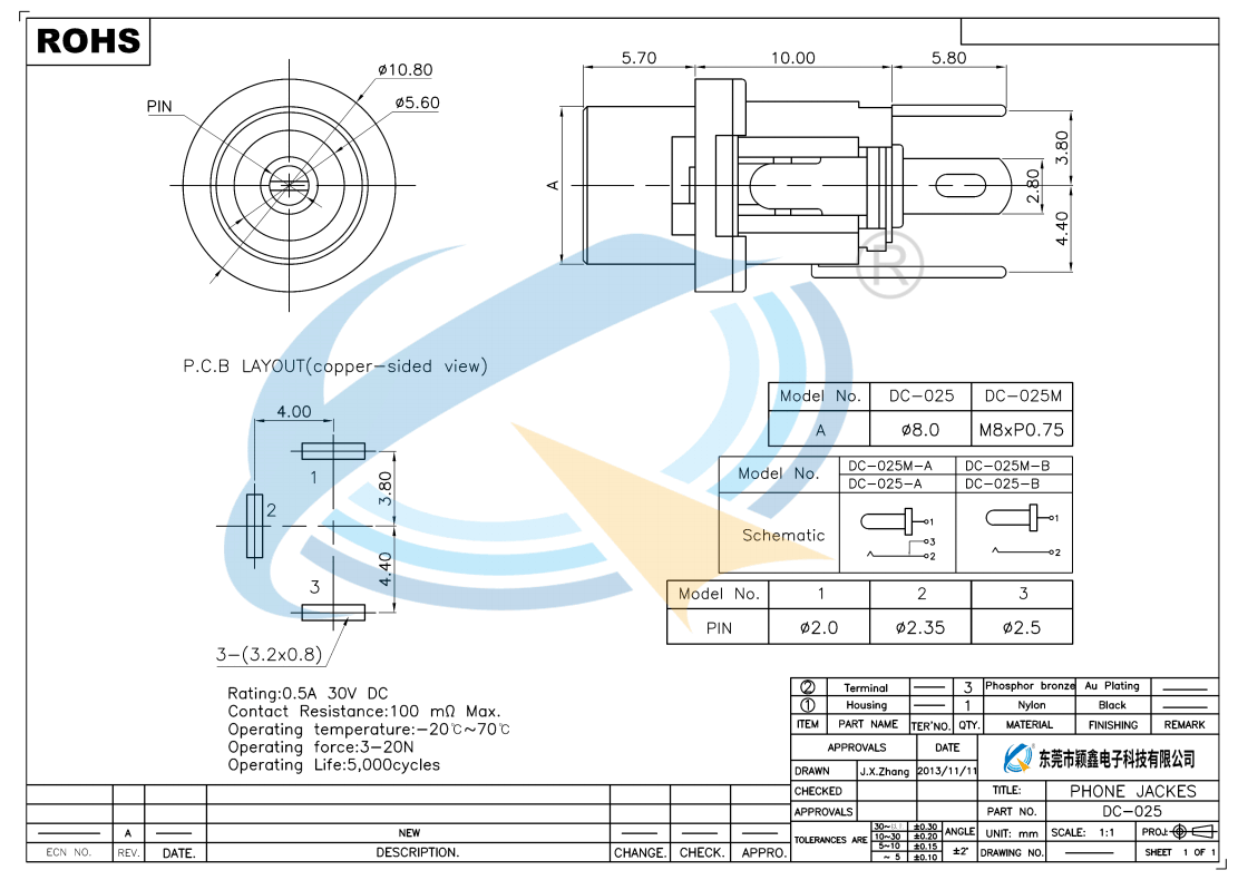 DC-025规格书下载