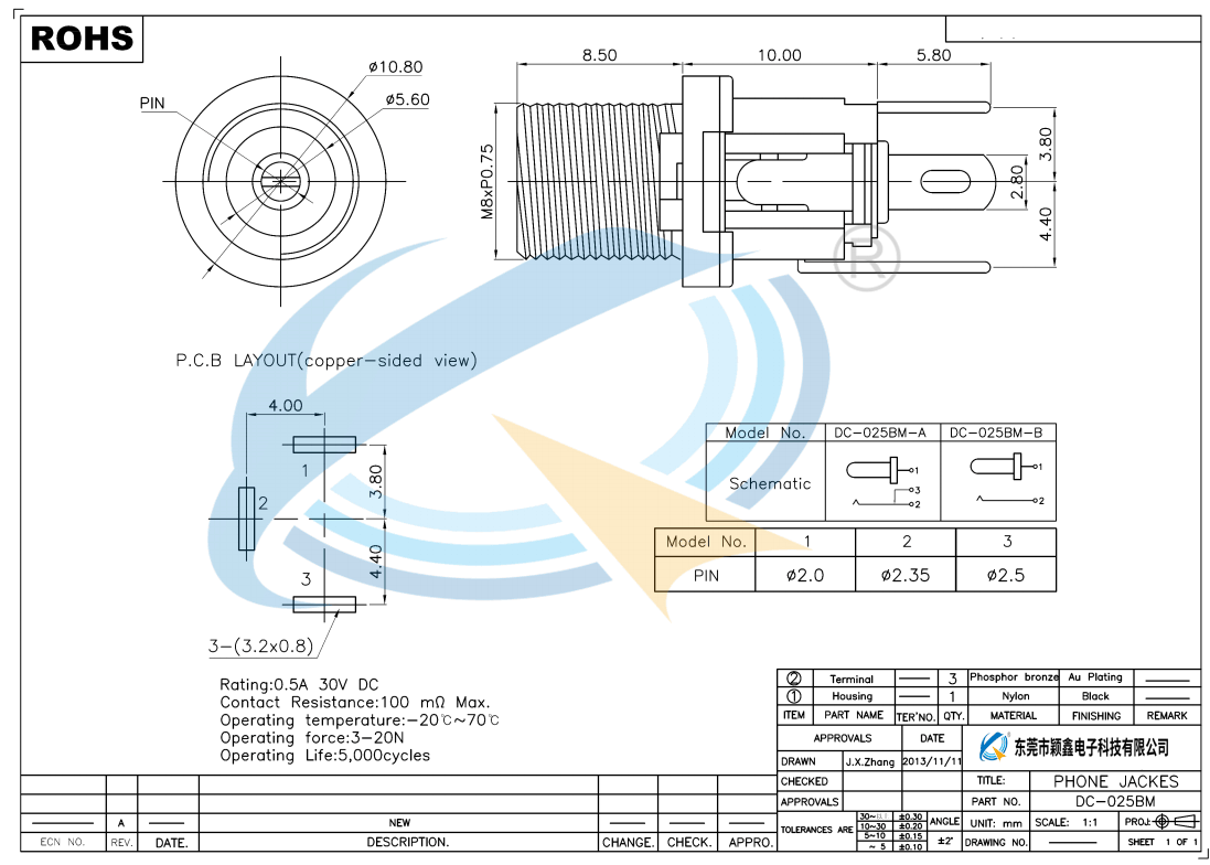 DC-025BM规格书