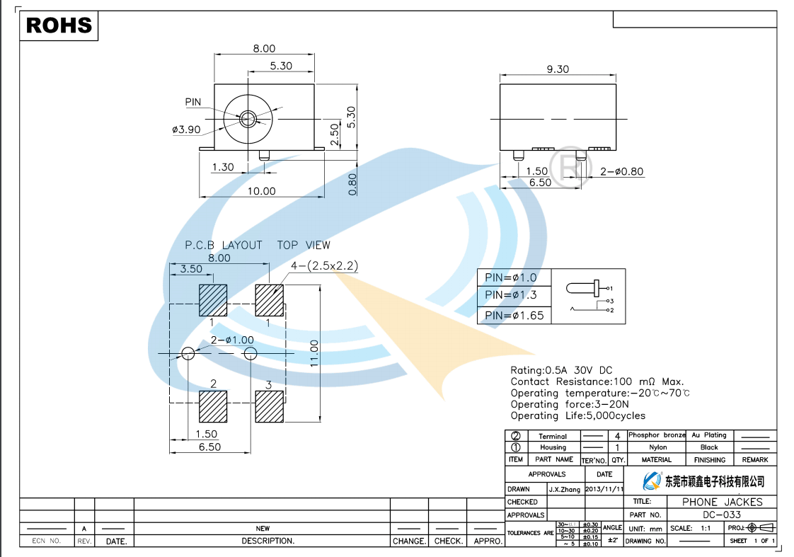 DC-033规格书下载